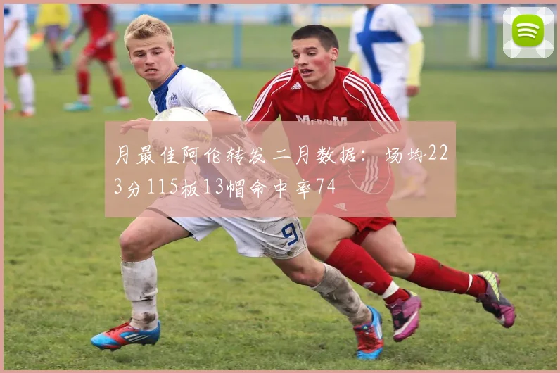 月最佳阿伦转发二月数据：场均223分115板13帽命中率74